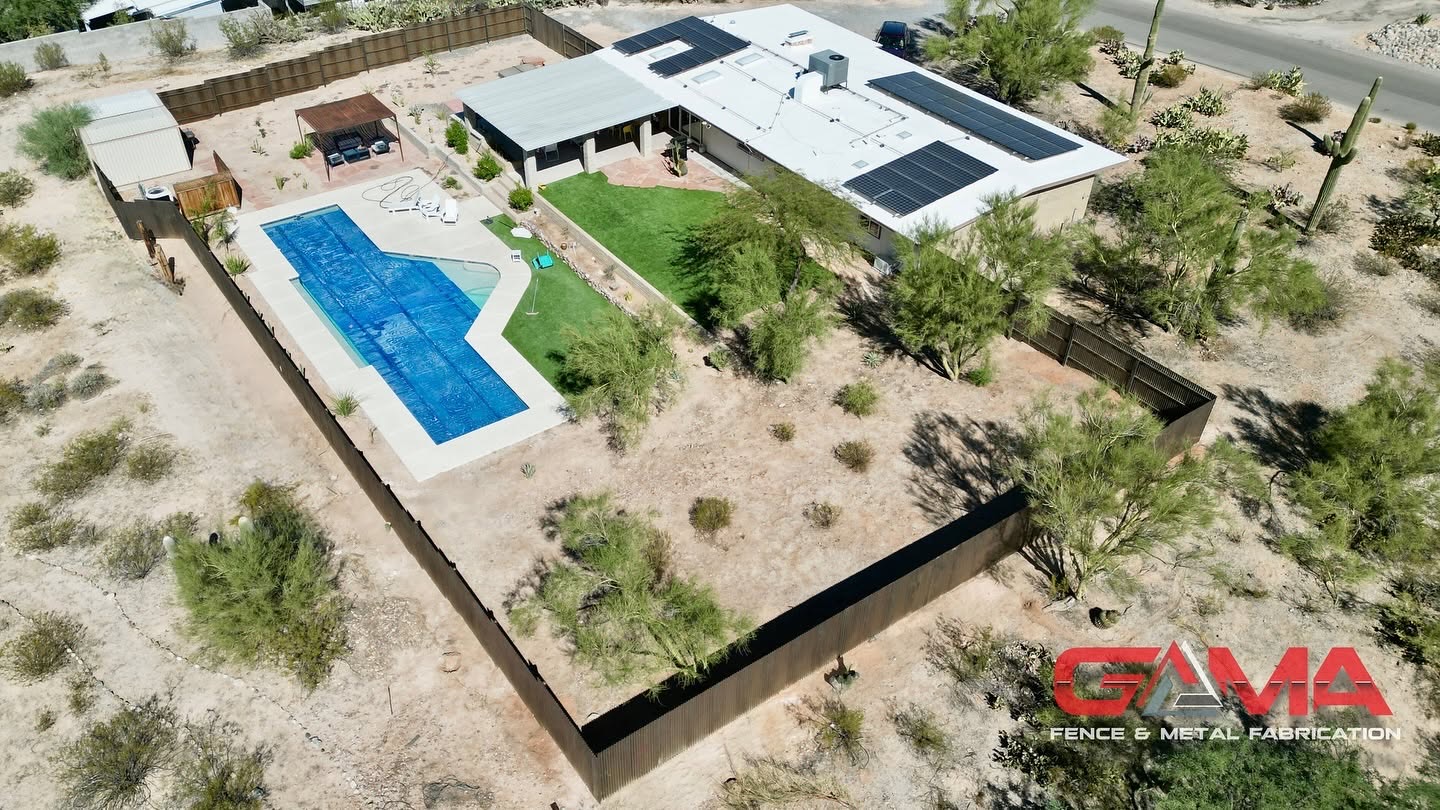 Rustic Corten Steel Fence — Residential Fencing in Oro Valley, AZ