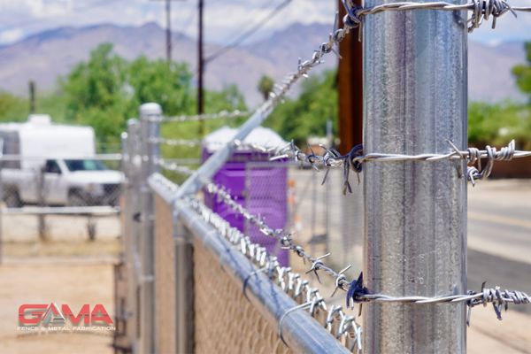 Security Chain Link with Barb Wire — Gama Fence Tucson AZ